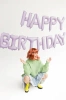 Balon foliowy - Happy Birthday - 340 x 35 cm - Fioletowy - 1 szt.