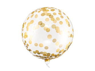  Balon Kula - Złote kropki - 40cm 
