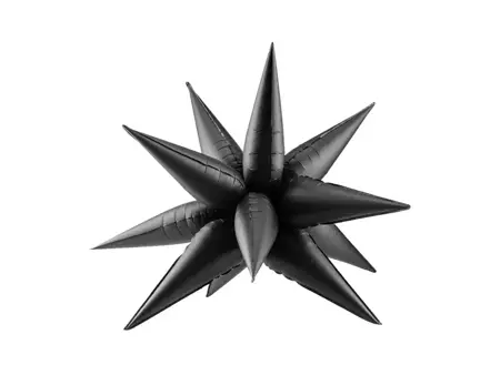 Balon foliowy Gwiazda 3D - 70 cm - czarny